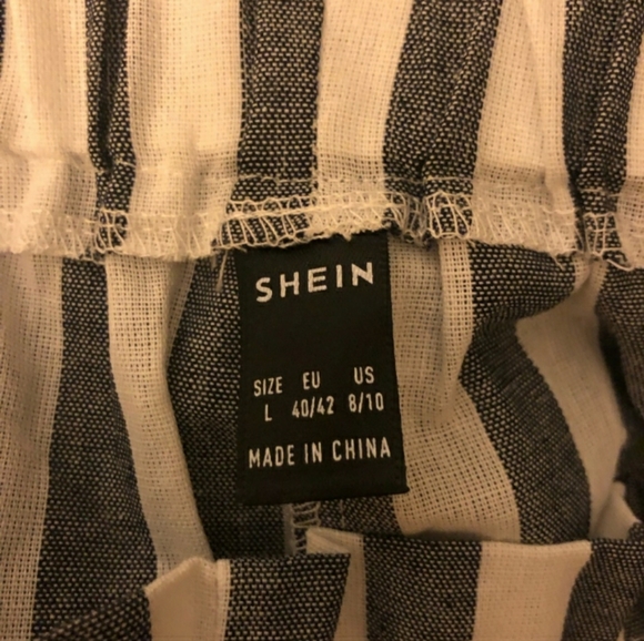 Shein paperbag waist pull on striped shorts, size L - Picture 3 of 4